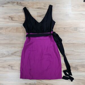 🐞Laundry Fuchsia & Black Sleeveless Cocktail Dress Size 4